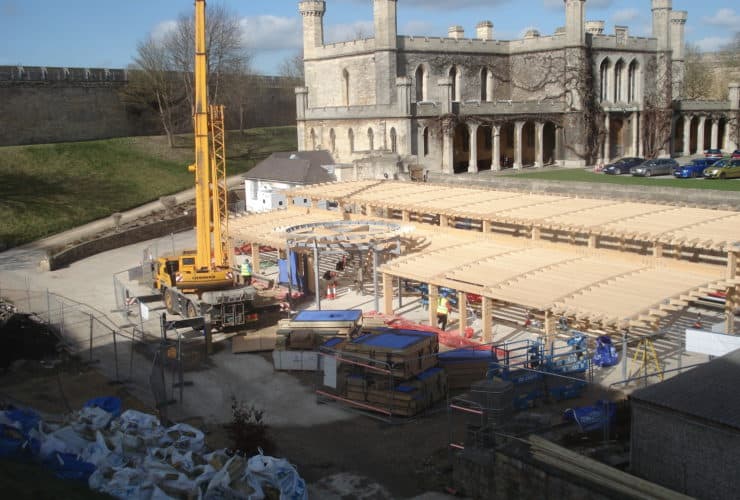 lincoln castle and glulam installed