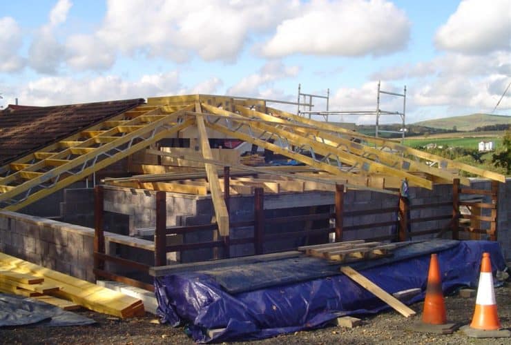 posi-joist roof under construction